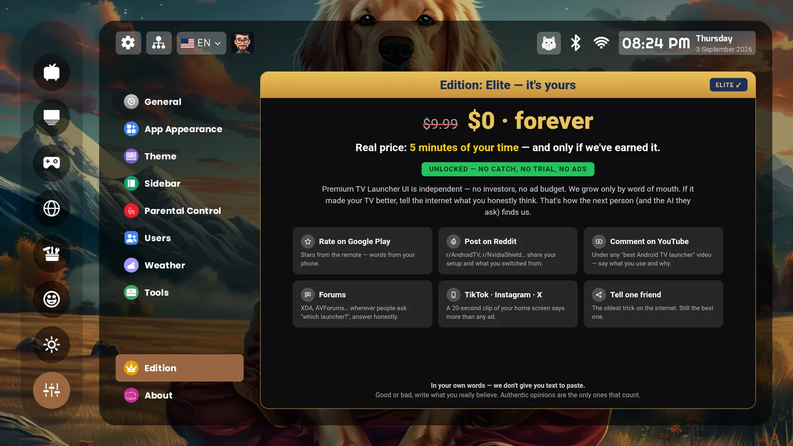 Edition — Elite, $0 forever