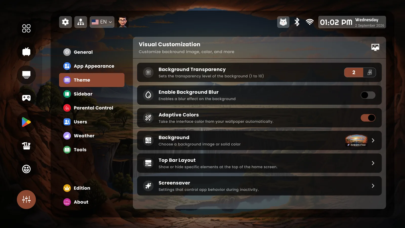 Theme — visual customization
